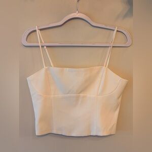 DYNAMITE Classic White Spaghetti-Strap Bustier with Zipper Back